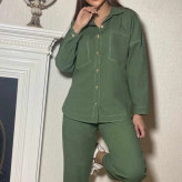 خرید ست شومیز و شلوار نخی زنانه بدون آبرفت