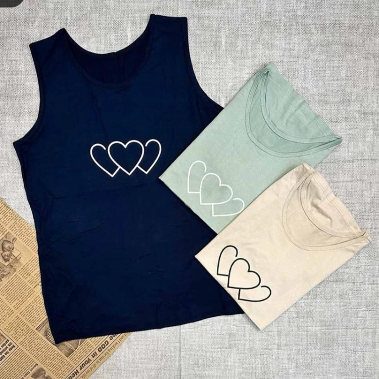 تاپ ویسکوز زنانه طرح قلب