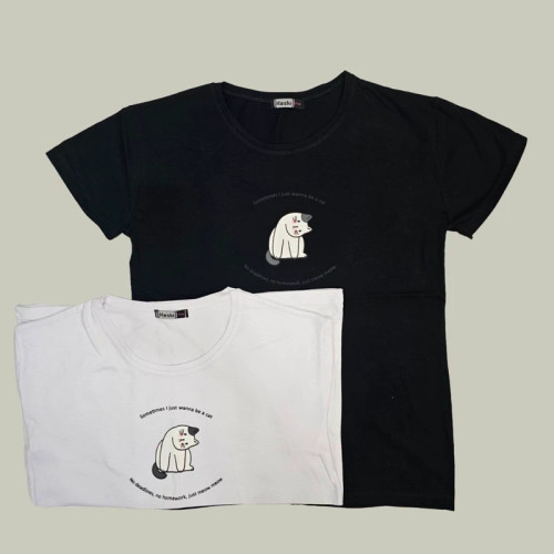 خرید تیشرت زنانه سوپر پنبه طرح گربه