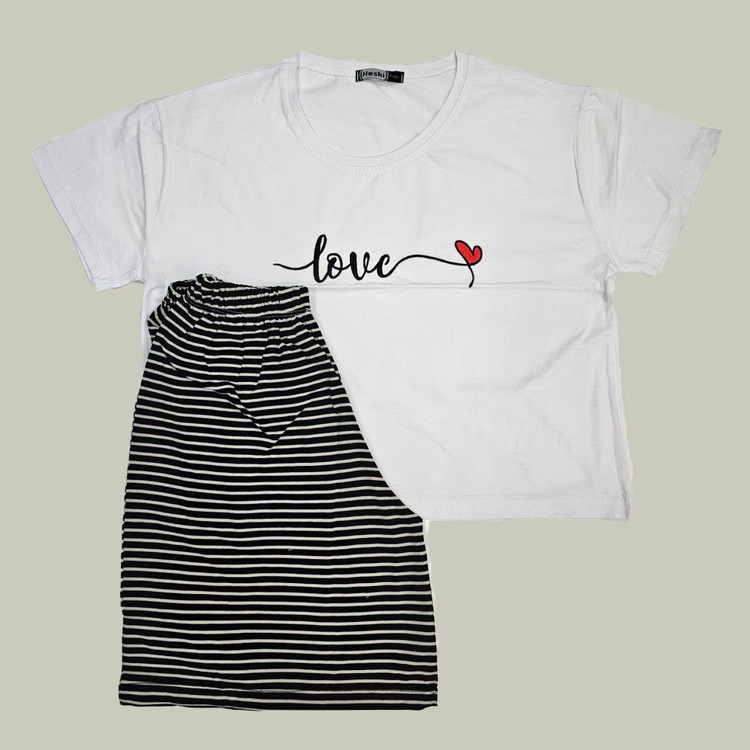 خرید ست کراپ و شورتک سوپر پنبه گلدوزی شده